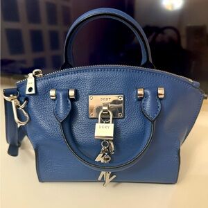 DKNY Elissa Small Leather Crossbody Shoulder Bag Blue